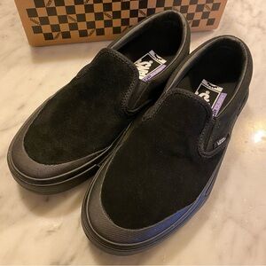 NEW VANS BMX Slip-On Shoe in Black Suede / Canvas (Size 5 Men’s)
